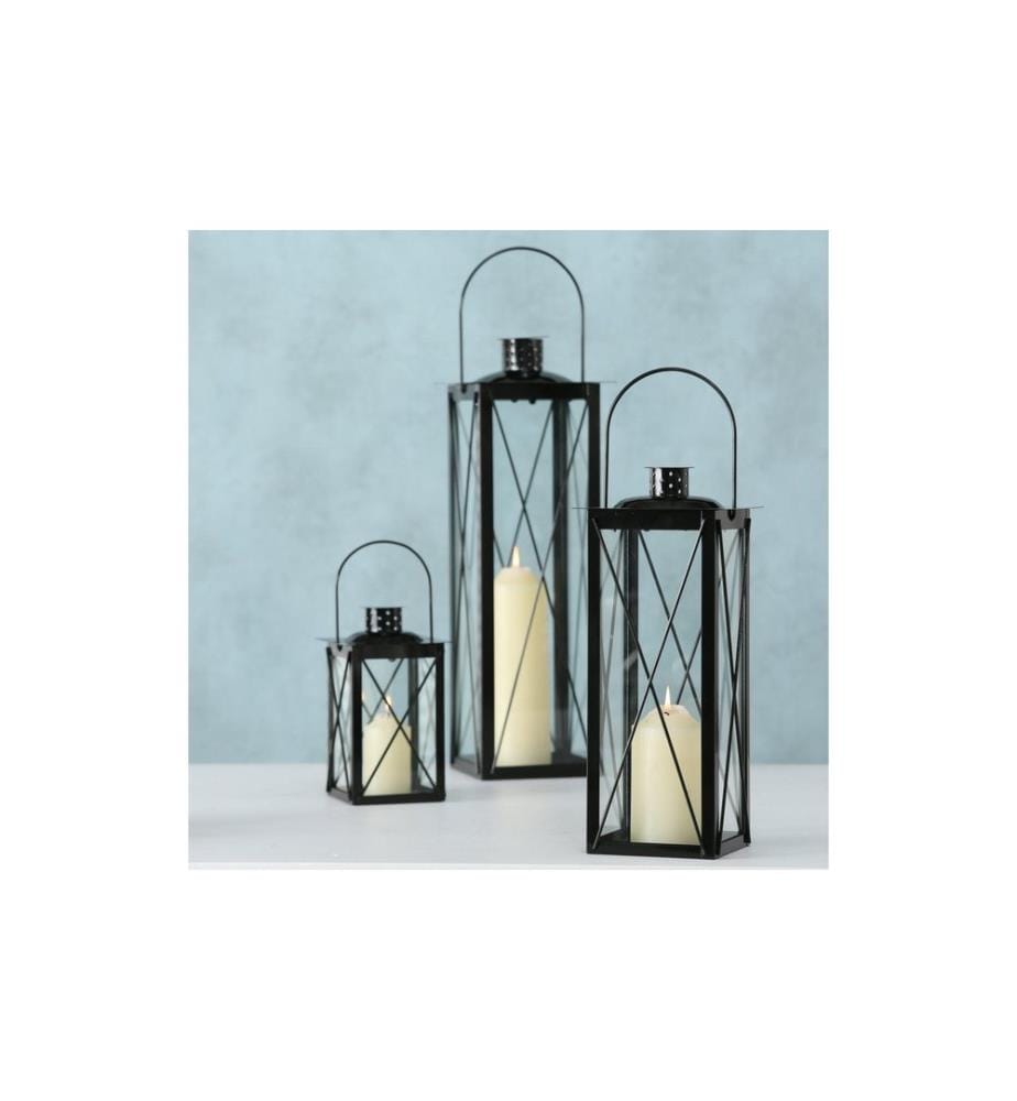 BOLTZE - Laterne Farol 4-teilig, Schwarz/Transparent