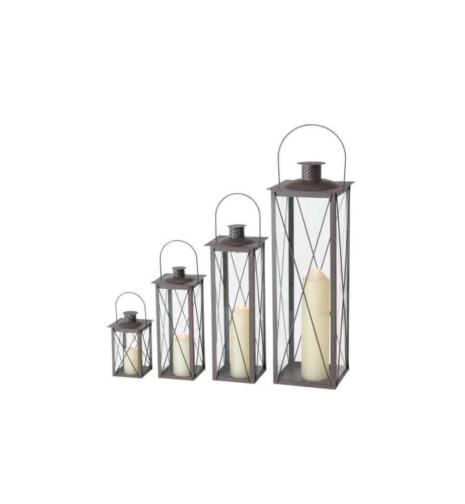 BOLTZE - Laterne Farol 4-teilig, Braun/Transparent