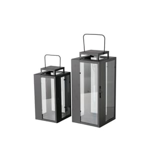 BOLTZE - Laterne Ironedge 2-teilig, Transparent/Schwarz