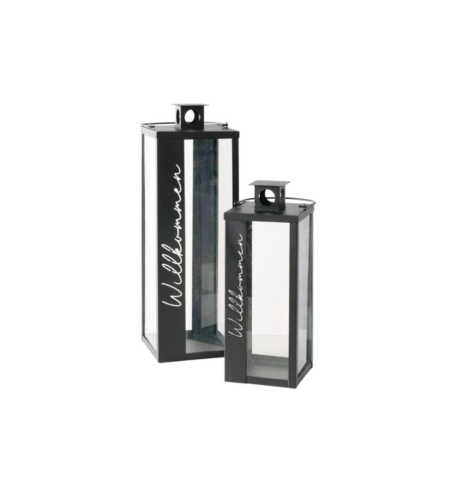 BOLTZE - Laterne Halifax 2-teilig, Schwarz/Transparent
