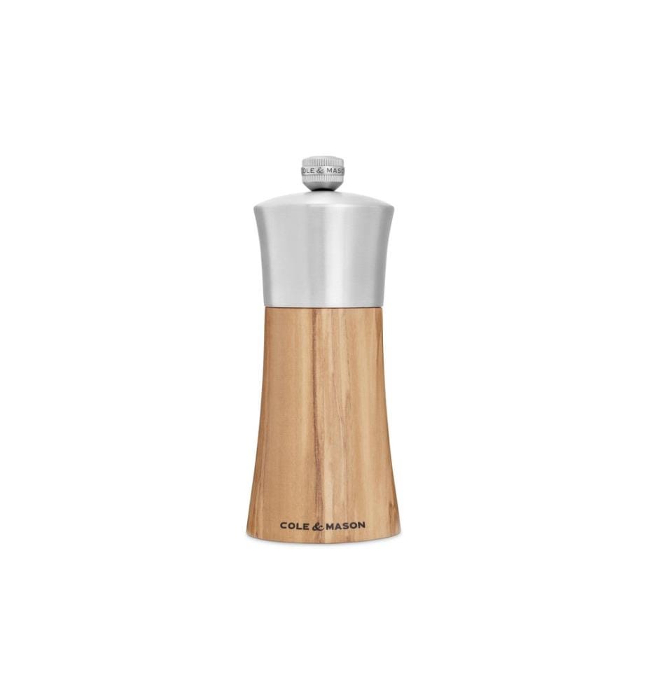 Cole&Mason Salzmühle Bromley 15 cm, Silber/Braun