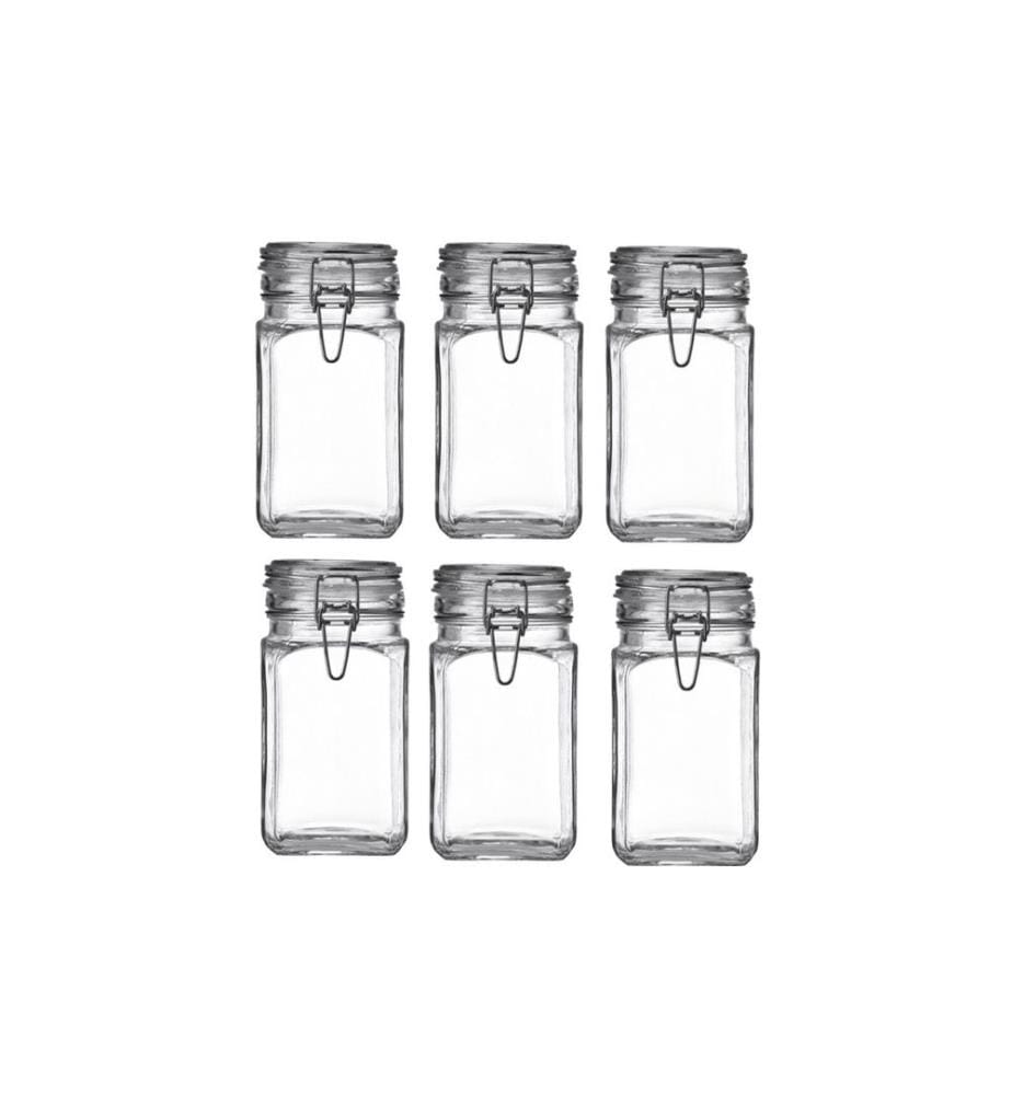 MONTANA - Bocal à provisions Cucina 6 pièces, 1 l, Transparent