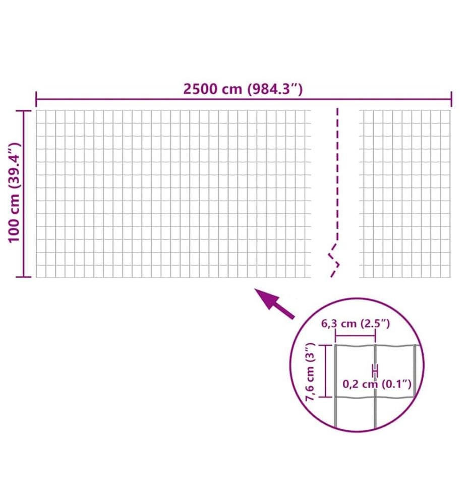 Gartenzaun Maschendraht gitter 25x1,0m Gitterzaun