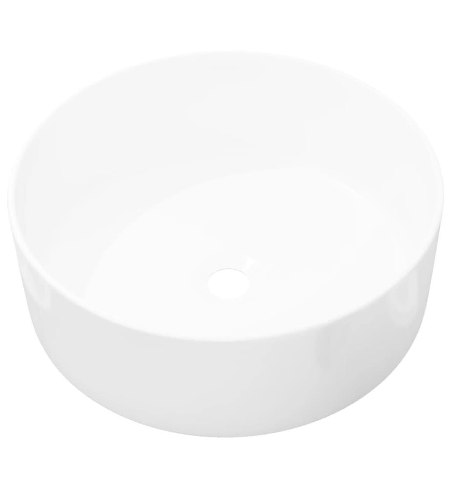 Waschbecken Rund Keramik Weiss 40 x 15 cm