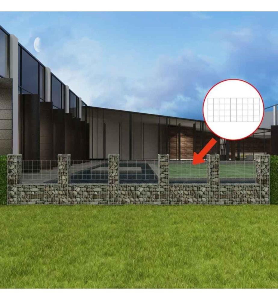 Panier de gabion en forme de U Acier galvanisé 570x20x100 cm