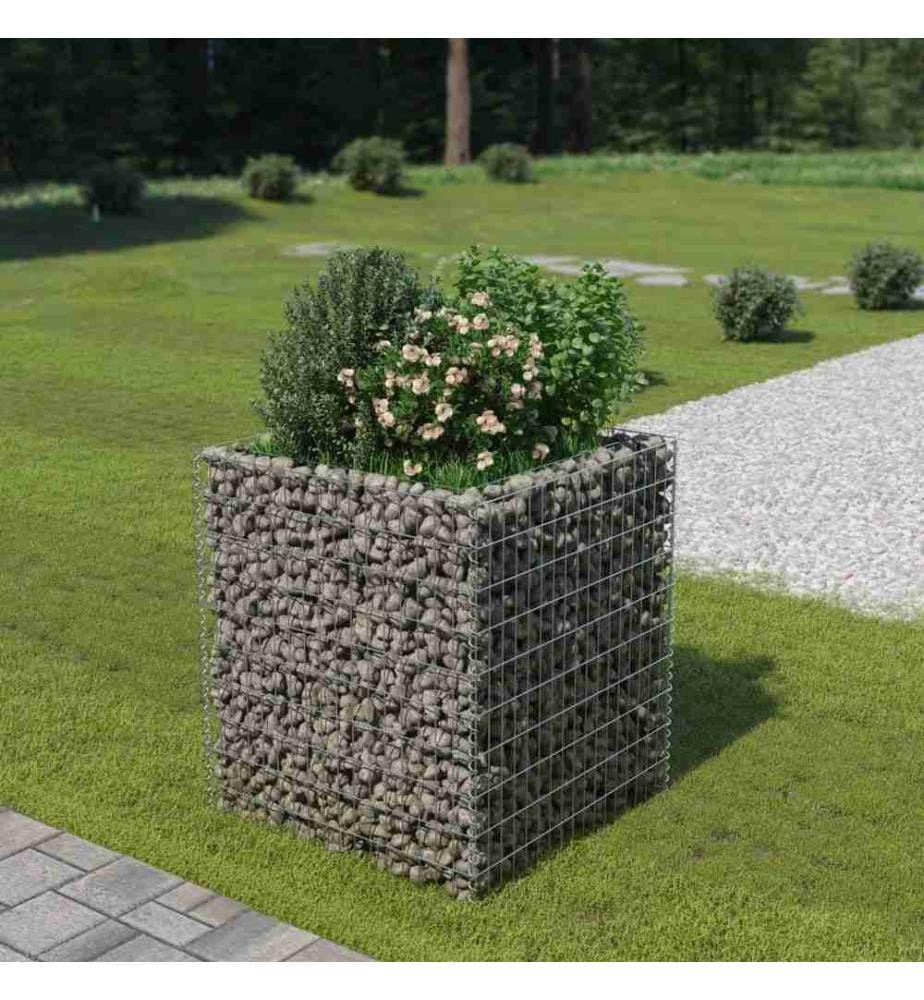 Lit surélevé à gabion Acier galvanisé 90x90x100 cm