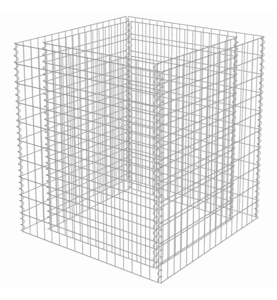 Lit surélevé à gabion Acier galvanisé 90x90x100 cm
