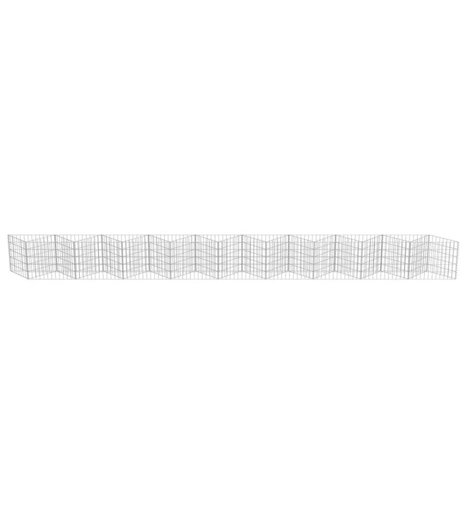Mur de gabion Acier galvanisé 630 x 30 x 50 cm