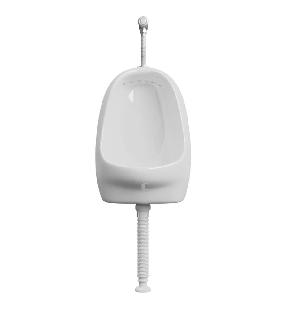 Wandurinal mit Spülventil Keramik Weiss