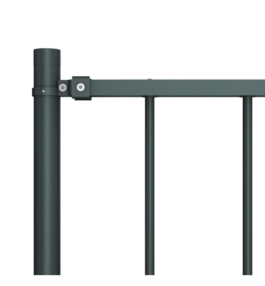 Zaunfeld mit Pfosten Pulverbeschichteter Stahl 1,7 x 0,75 m