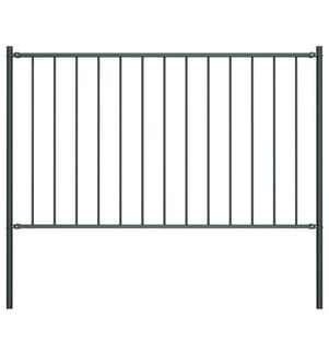 Panneau de clôture avec poteaux en acier thermolaqué 1,81 x 1 m Anthracite