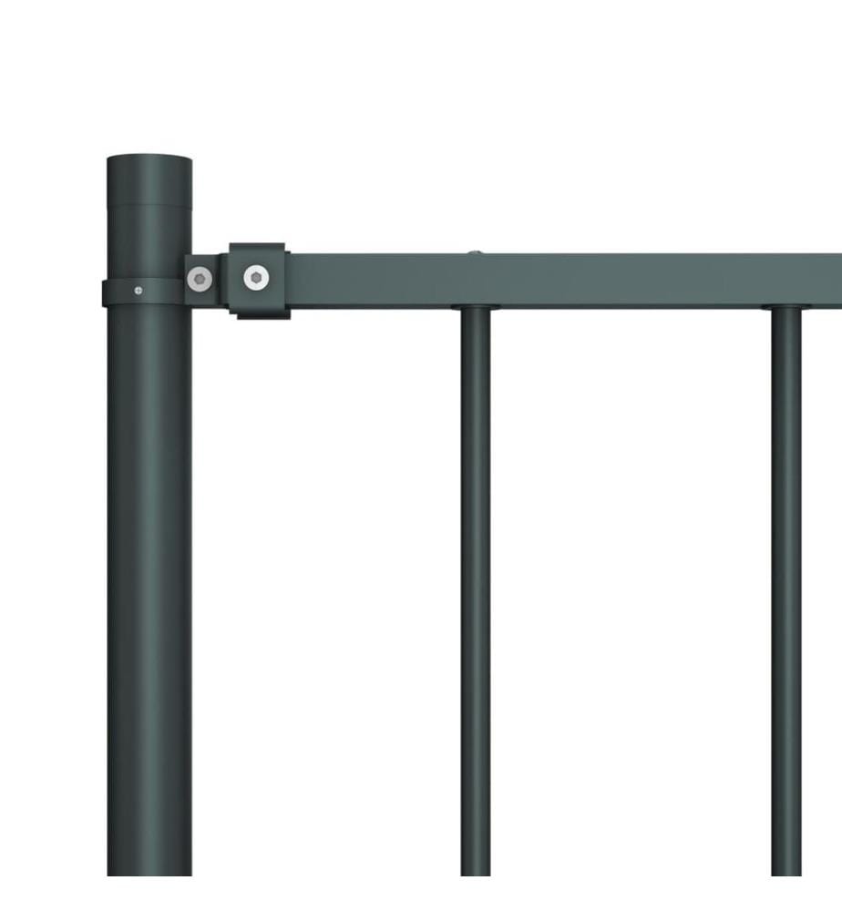 Panneau de clôture avec poteaux en acier thermolaqué 1,81 x 1 m Anthracite