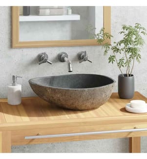 Waschbecken Flussstein Oval 37-46 cm