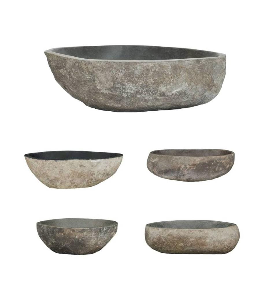 Waschbecken Flussstein Oval 45-53 cm