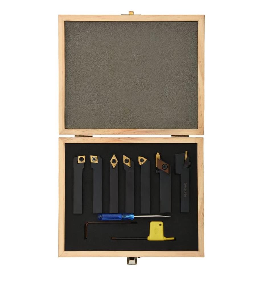 Jeu d'outils de tournage indexables 12 pcs 12x12 mm 80 mm