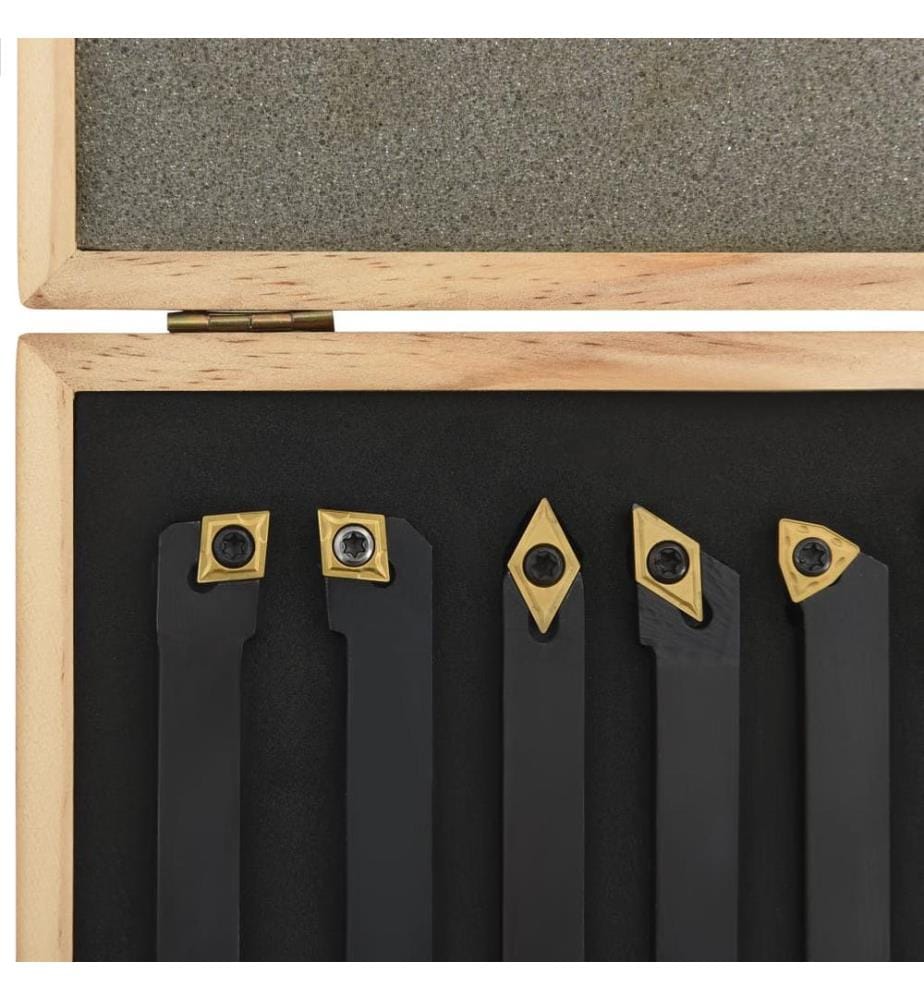 Jeu d'outils de tournage indexables 12 pcs 12x12 mm 80 mm