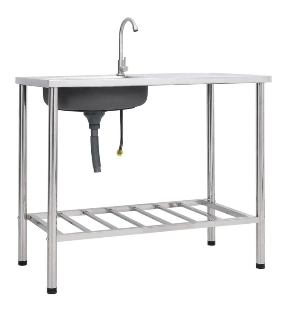 Camping-Spüle mit Wasserhahn Edelstahl