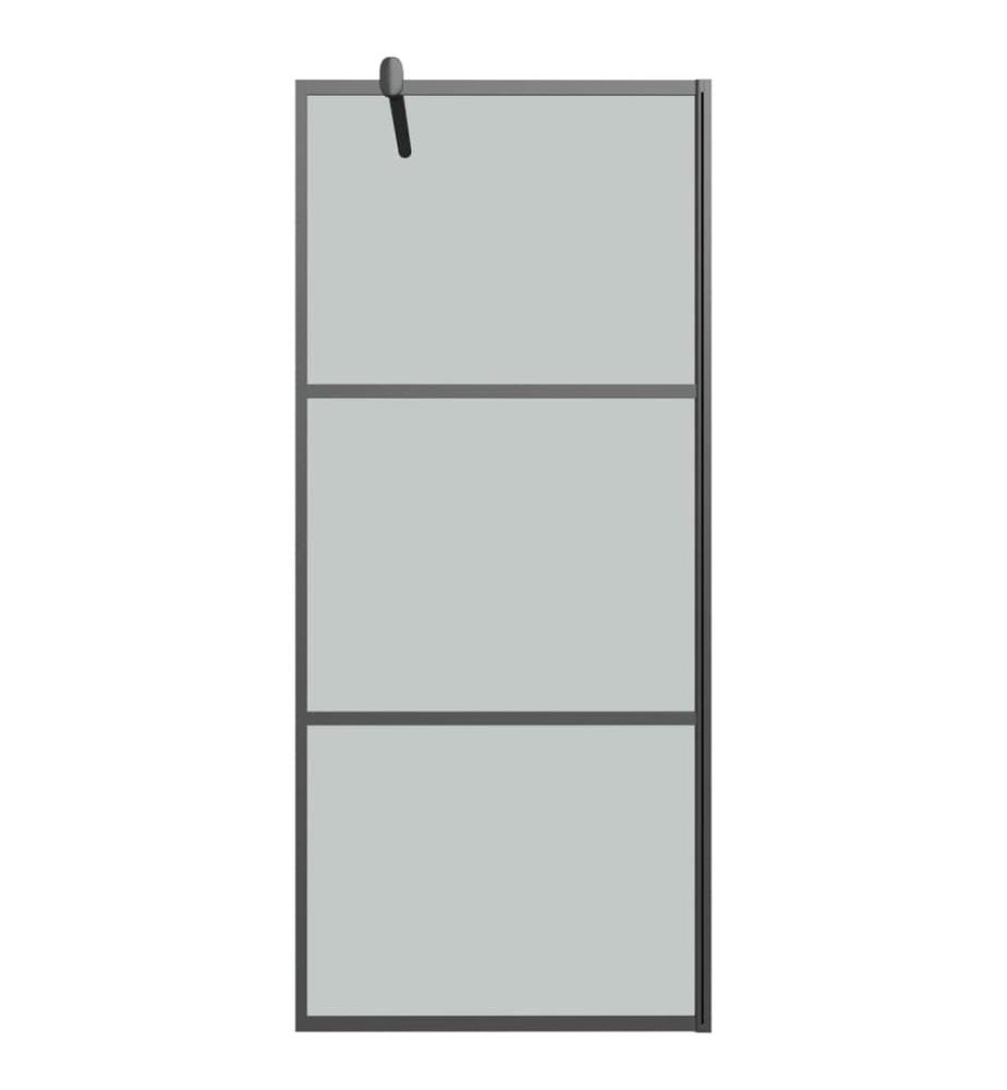 Duschwand für Walk-In Dusche 90x195 cm Dunkel ESG Glas Schwarz