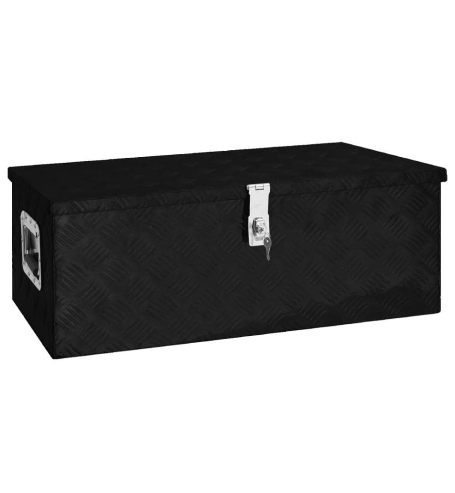 Aufbewahrungsbox Schwarz 80x39x30 cm Aluminium