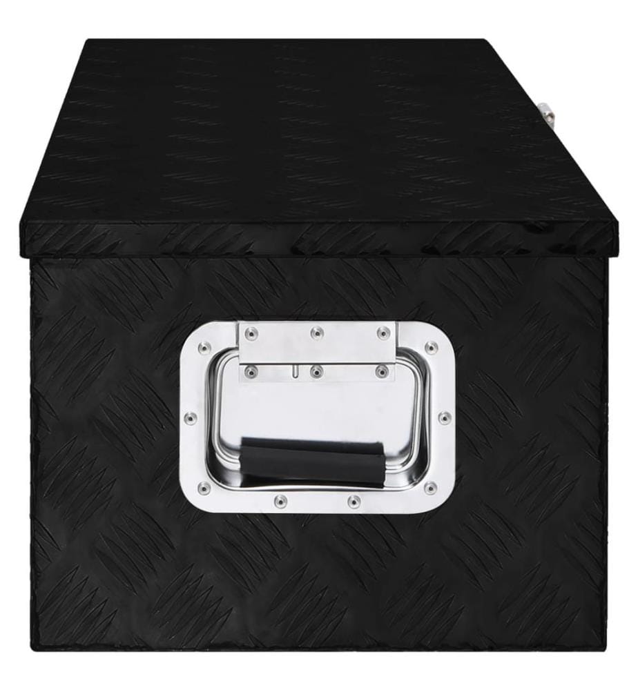 Aufbewahrungsbox Schwarz 80x39x30 cm Aluminium