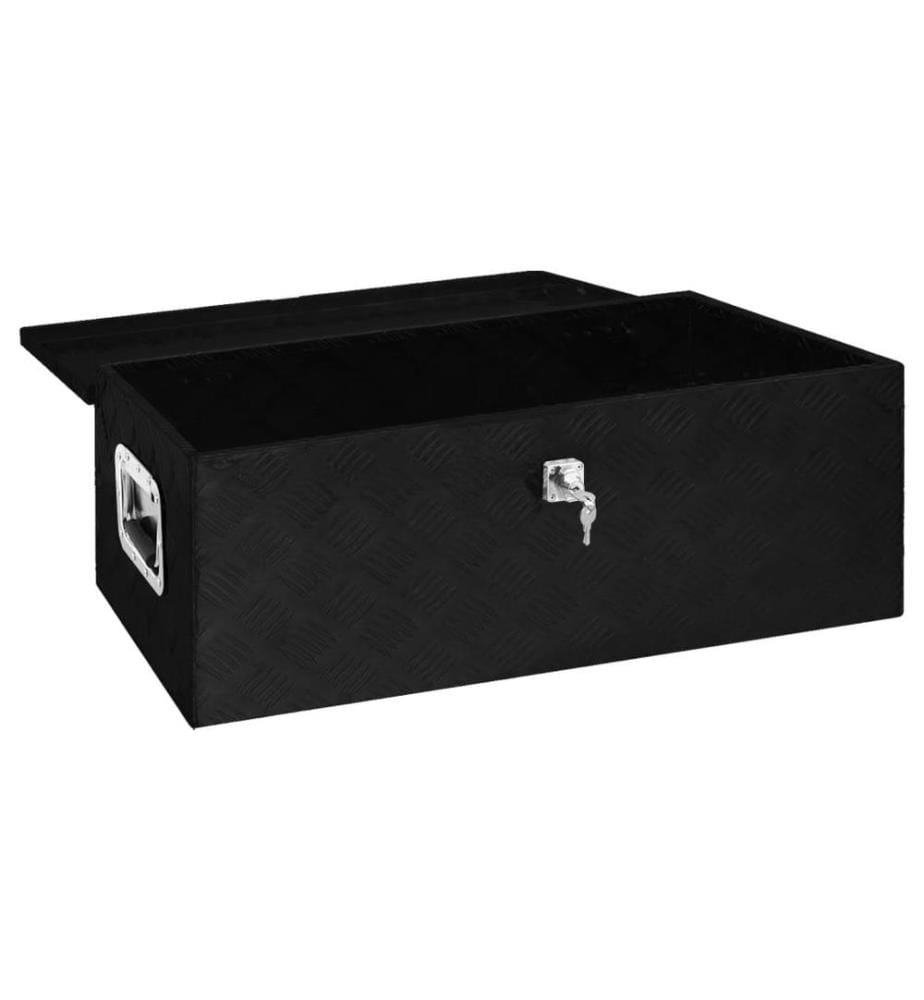 Aufbewahrungsbox Schwarz 80x39x30 cm Aluminium