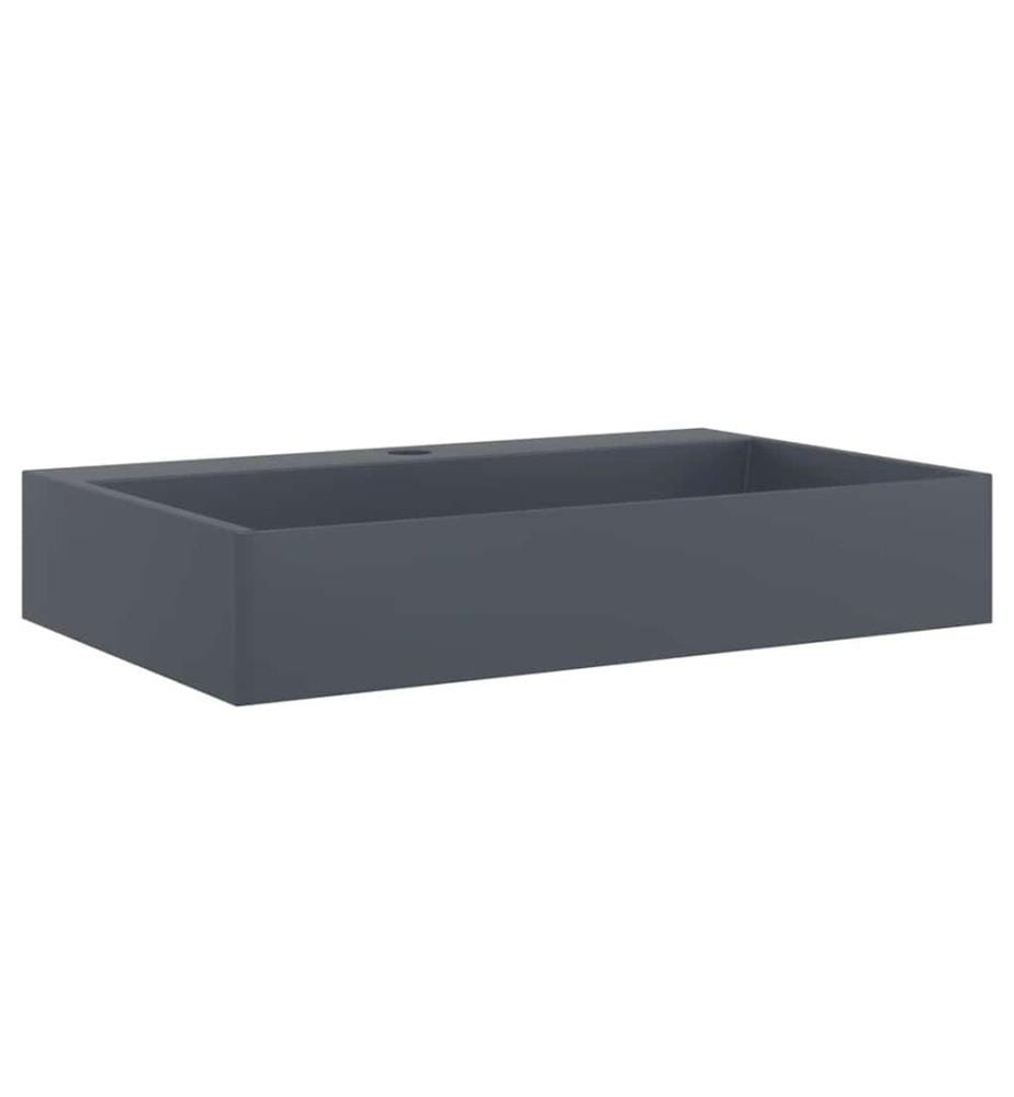 Waschbecken 60x38x11 cm Mineralguss/Marmorguss Anthrazit