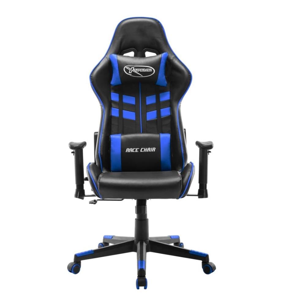 Gaming-Stuhl Schwarz und Blau Kunstleder