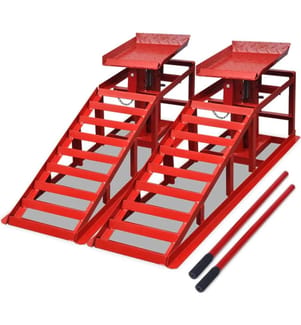 Auffahrrampen 2 Stk. Rot Stahl