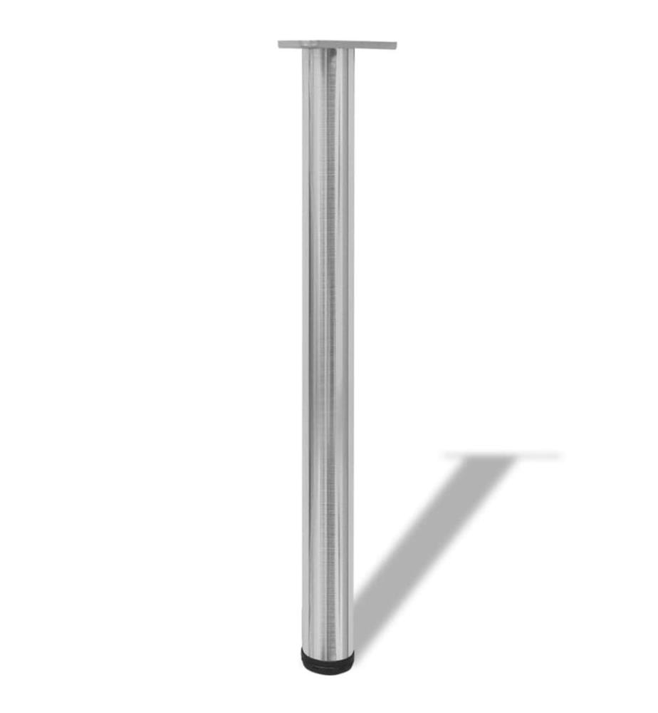 4x höhenverstellbares Tischbein gebürstetes Nickel 710 mm