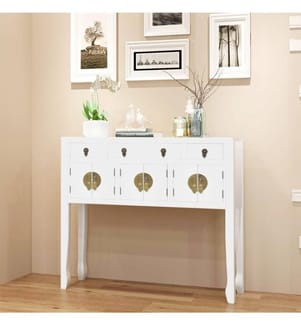 Sideboard im chinesischen Stil Massivholz Weiss