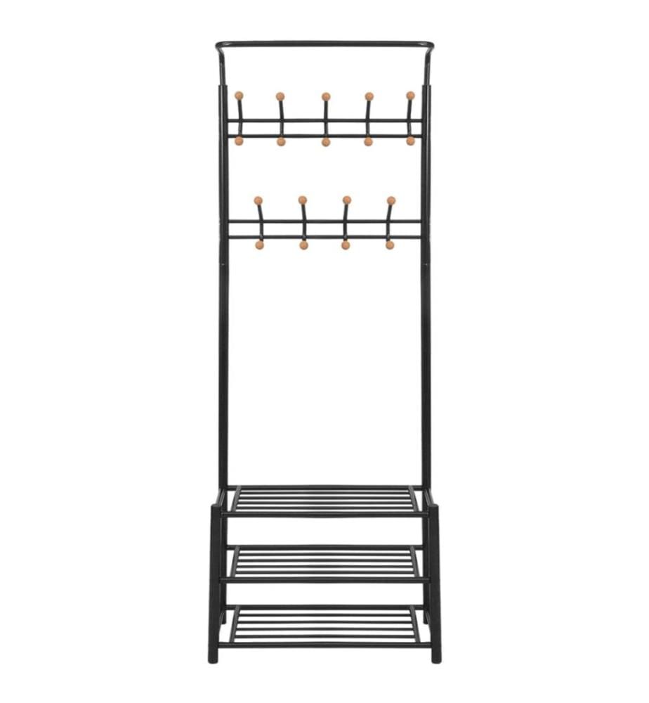 Garderobe mit Schuhablage 68×32×182,5 cm Schwarz