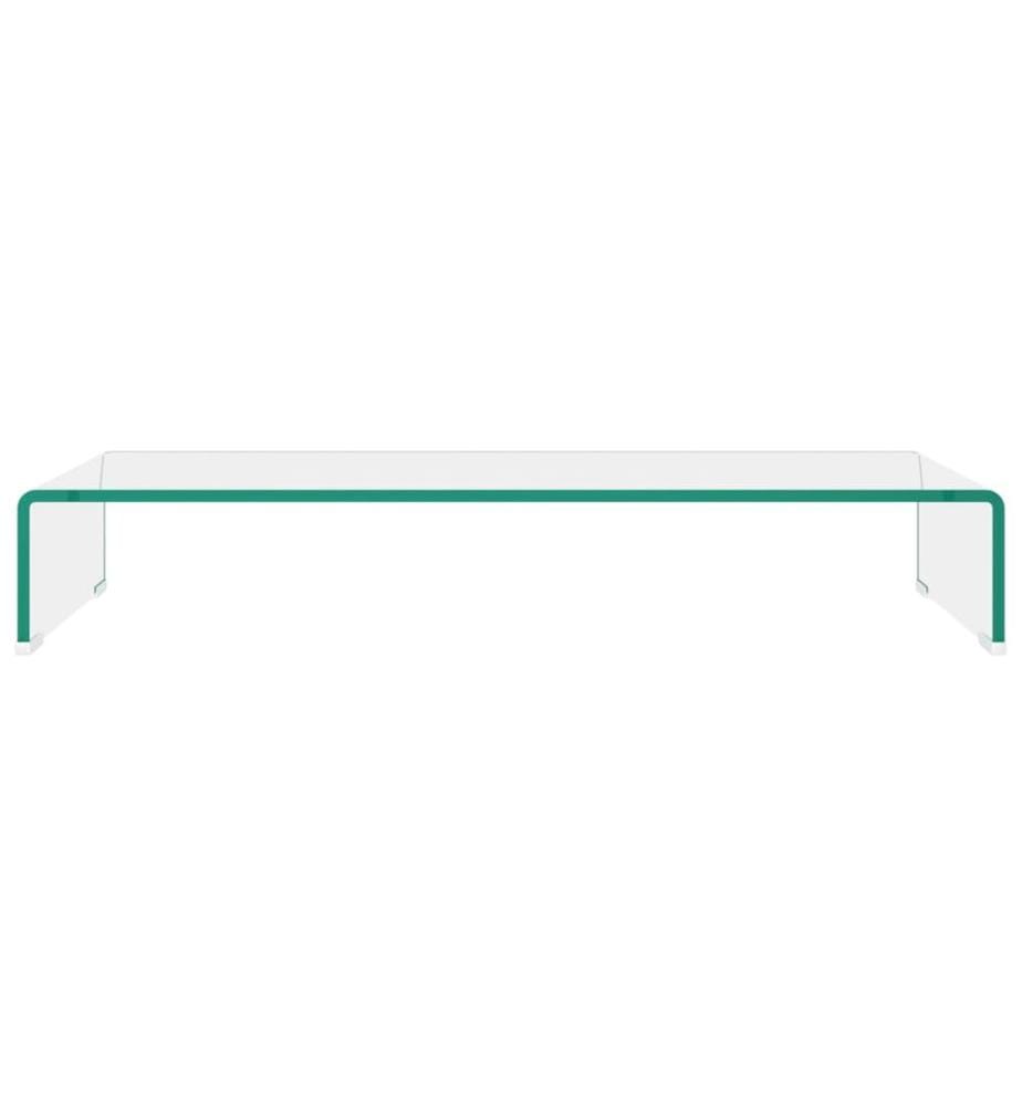 TV-Tisch/Bildschirmerhöhung Glas Transparent 80x30x13 cm