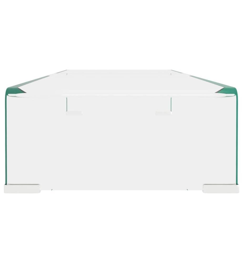 TV-Tisch/Bildschirmerhöhung Glas Transparent 80x30x13 cm