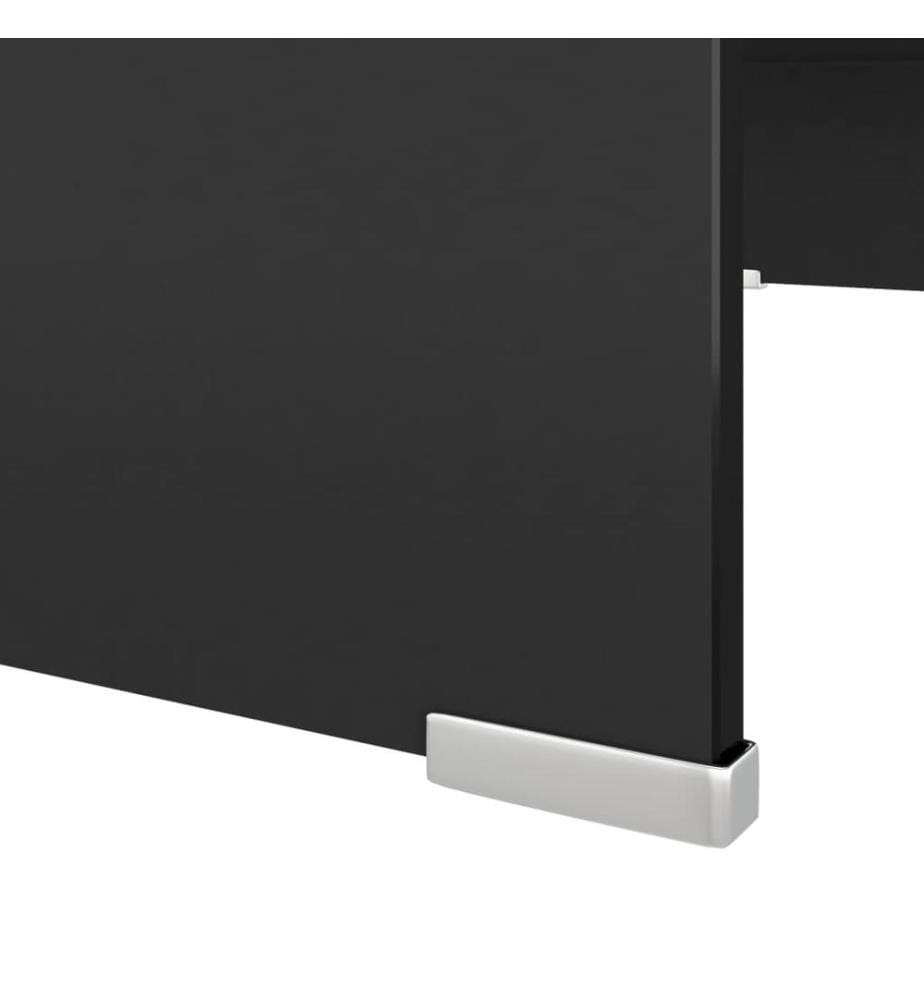 TV-Tisch/Bildschirmerhöhung Glas Schwarz 70x30x13 cm