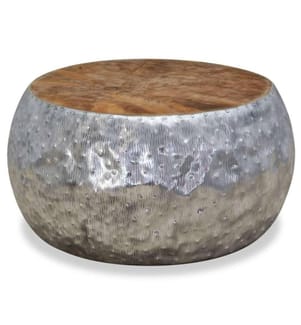 Beistelltisch Aluminium Teak 60 x 60 x 30 cm