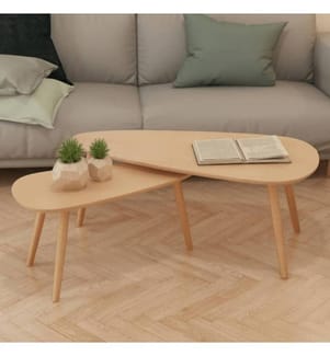 Beistelltisch Set 2 Stk. Kiefernholz Massiv Braun