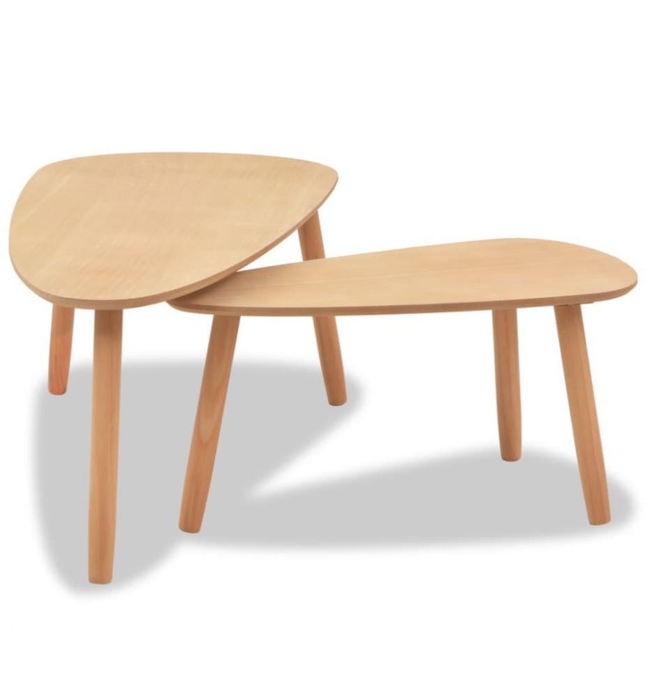 Beistelltisch Set 2 Stk. Kiefernholz Massiv Braun