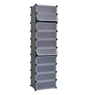 Schuh-Organizer Zusammenklappbar mit 10 Fächern Schwarz