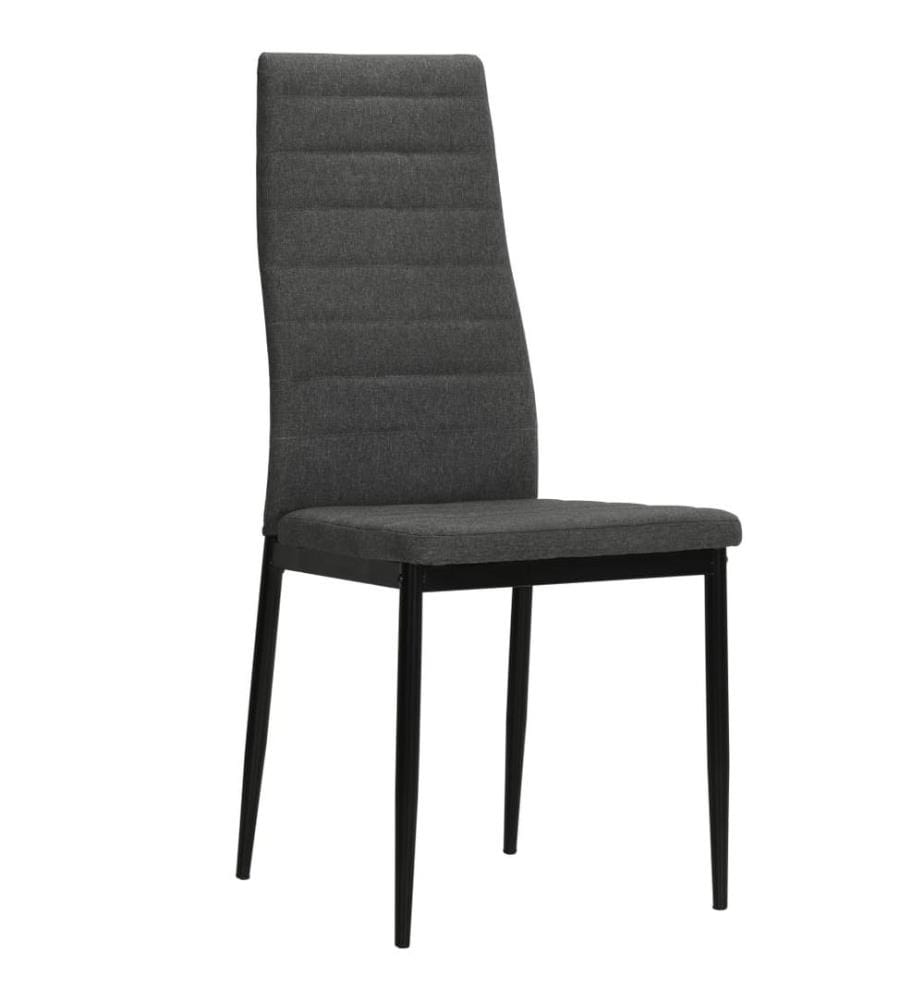 Chaises à manger lot de 4 gris foncé tissu