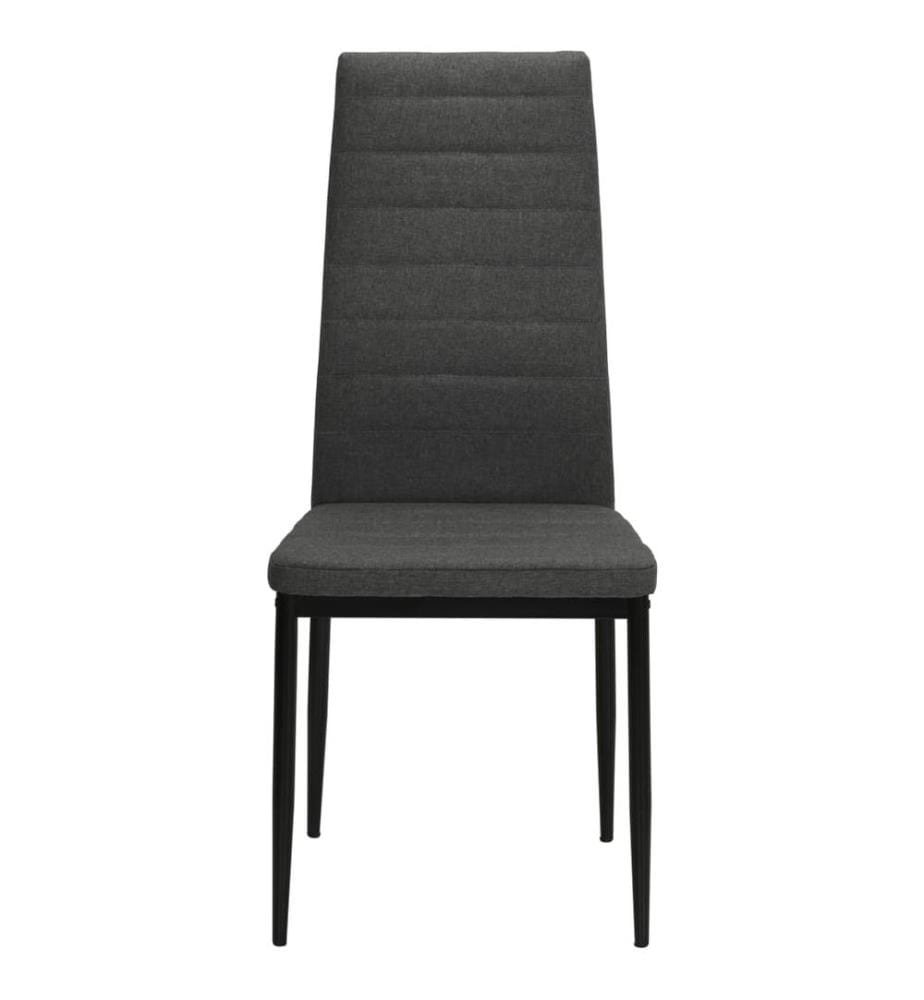 Chaises à manger lot de 4 gris foncé tissu
