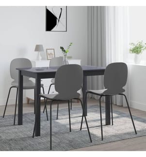 Esstisch Schwarz 114x71x75 cm Gummiholz Massiv