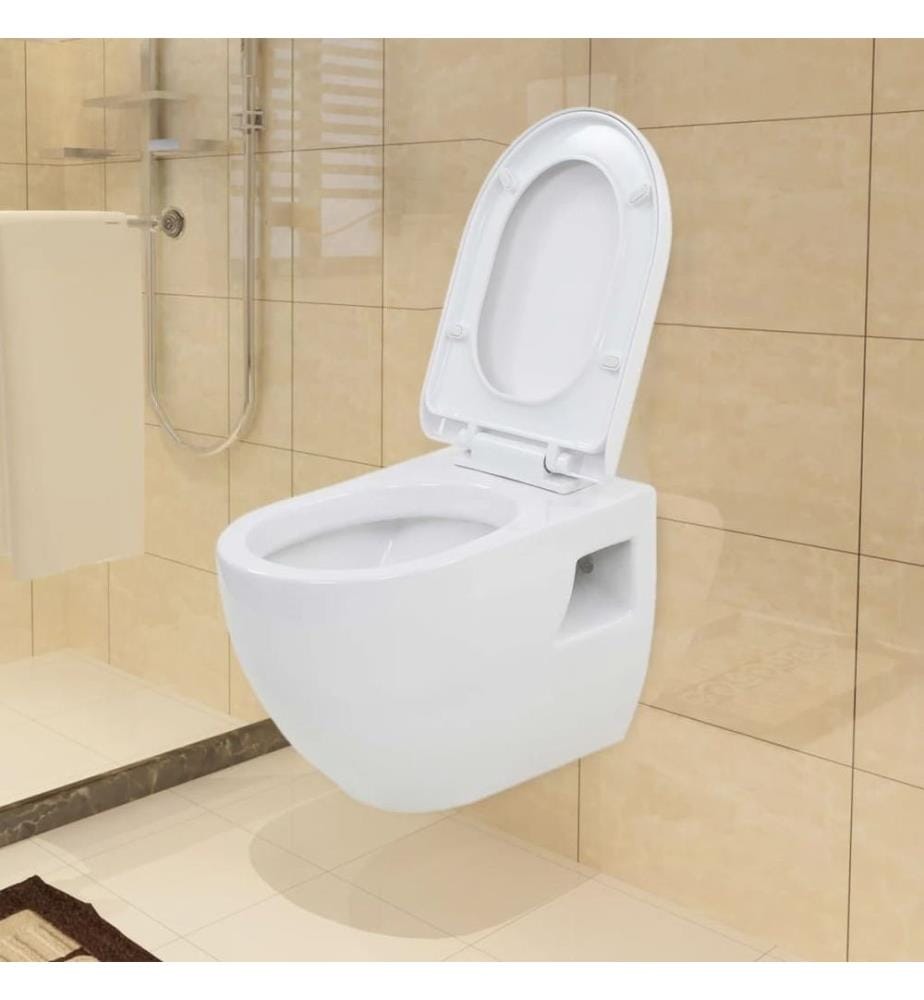 Hänge-Toilette mit Einbau-Spülkasten Keramik Weiss