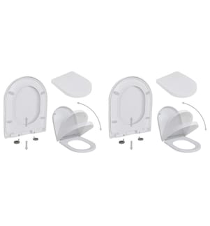 Toilettensitze mit Absenkautomatik 2 Stk. Kunststoff Weiss