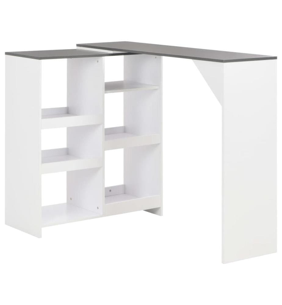Bartisch mit Beweglichem Regal Weiss 138x39x110 cm
