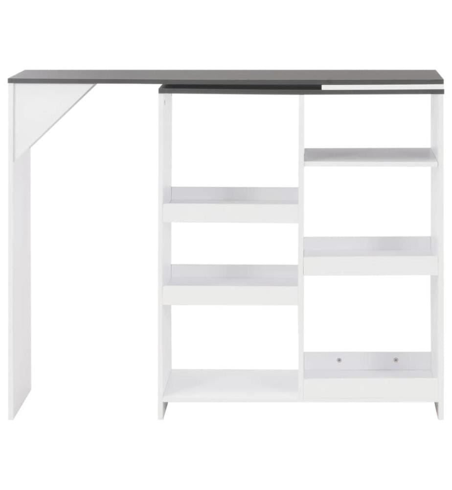 Bartisch mit Beweglichem Regal Weiss 138x39x110 cm