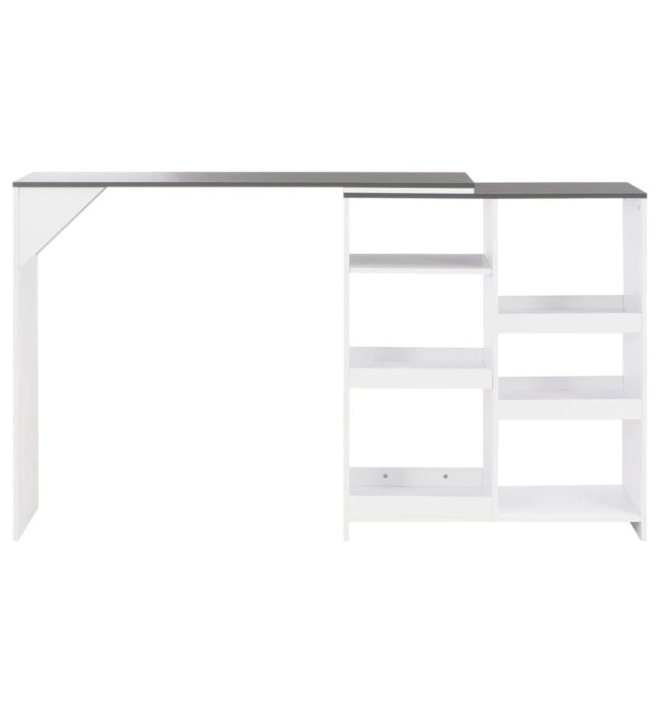 Bartisch mit Beweglichem Regal Weiss 138x39x110 cm
