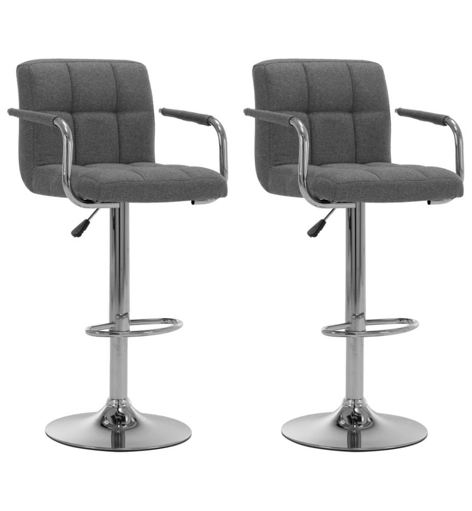 Chaises de bar lot de 2 gris clair tissu