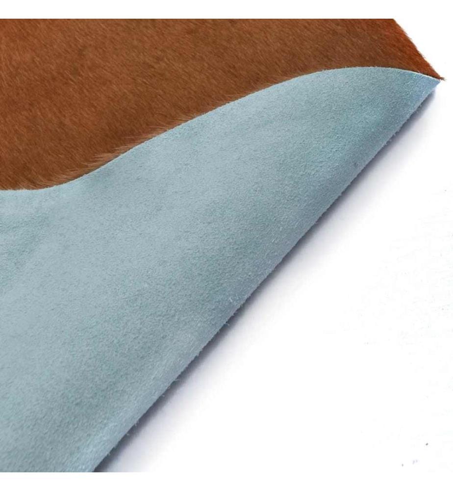 Teppich Echtes Rindsleder Braun und Weiss 150x170 cm