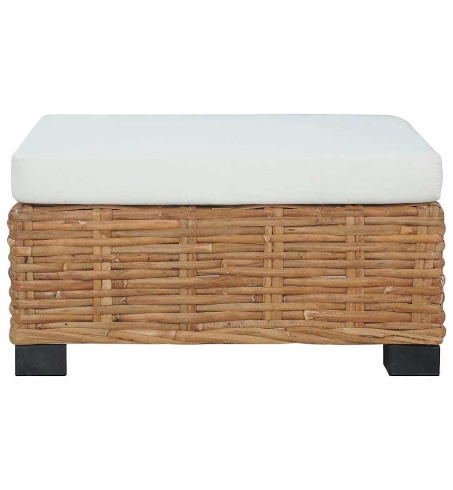 Fusshocker mit Kissen Natürliches Rattan