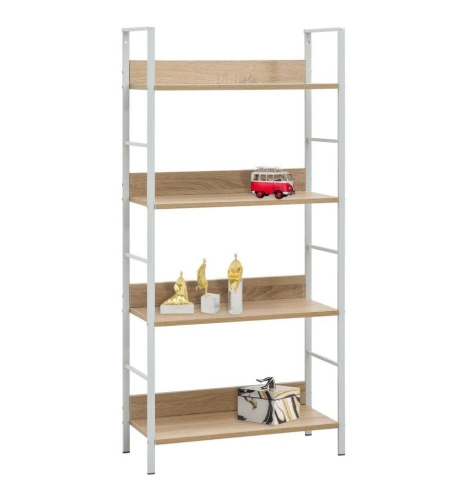 Bücherregal 4 Regalböden Eiche 60×27,6×124,5 cm Holzwerkstoff
